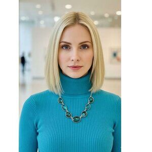 Standout STATEMENT NECKLACE - Stunning, vibrant turquoise/aquamarine necklace